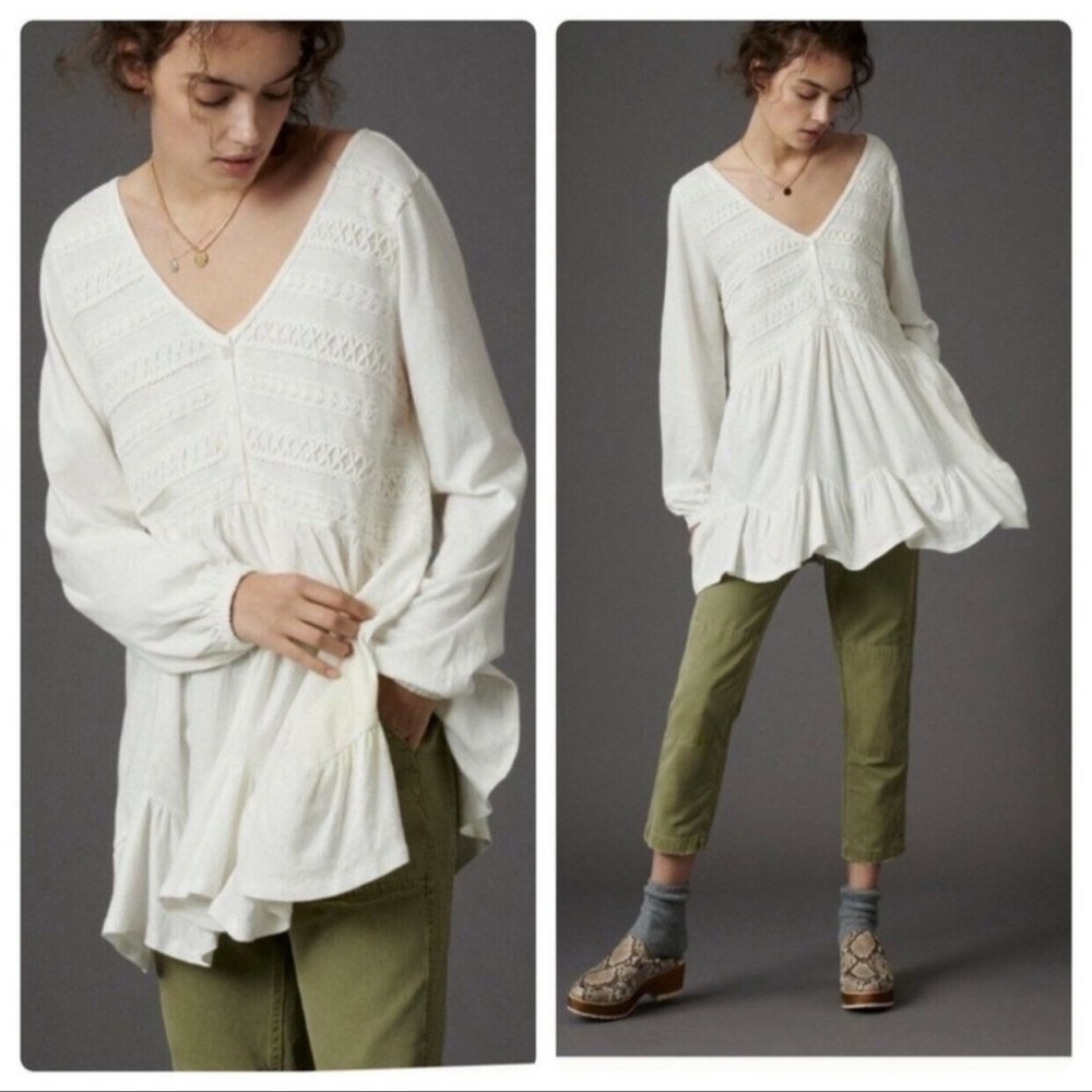 NWT Anthropologie Ivory lace Tunic